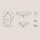 حوض غسيل من السيراميك الملون بتشطيبات مختلفة، طول 65 سم - مكعب Viadurini