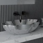 حوض غسيل من السيراميك الملون بتشطيبات مختلفة، طول 65 سم - مكعب Viadurini