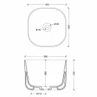 حوض غسيل سيراميك بتصميم عصري على شكل نجمة مربعة 40×40 سم Viadurini