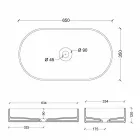 حوض غسيل سيراميك بتصميم عصري، صنع في إيطاليا، 65×35 سم Viadurini