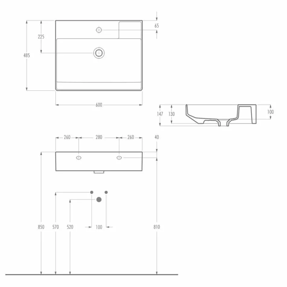 حوض غسيل سيراميكي من صنع إيطاليا، فيفيانو Viadurini