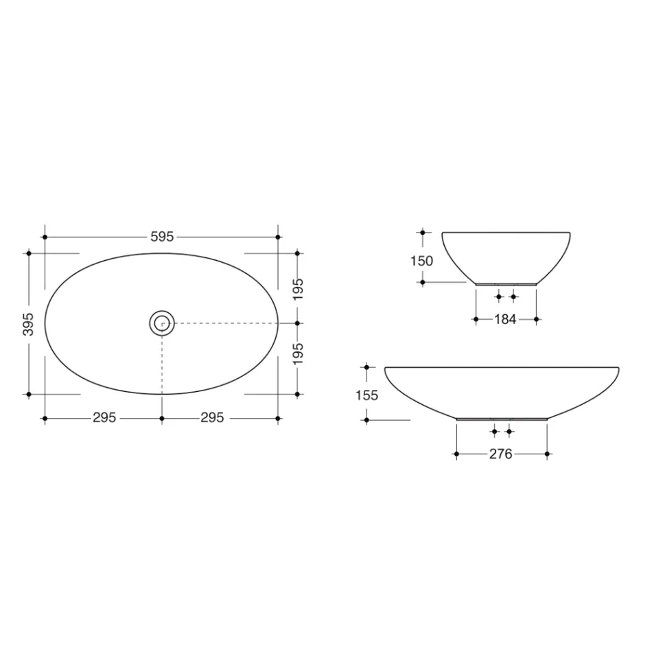 حوض غسيل سطح العمل من السيراميك اللامع أو غير اللامع صنع في إيطاليا - فيري Viadurini