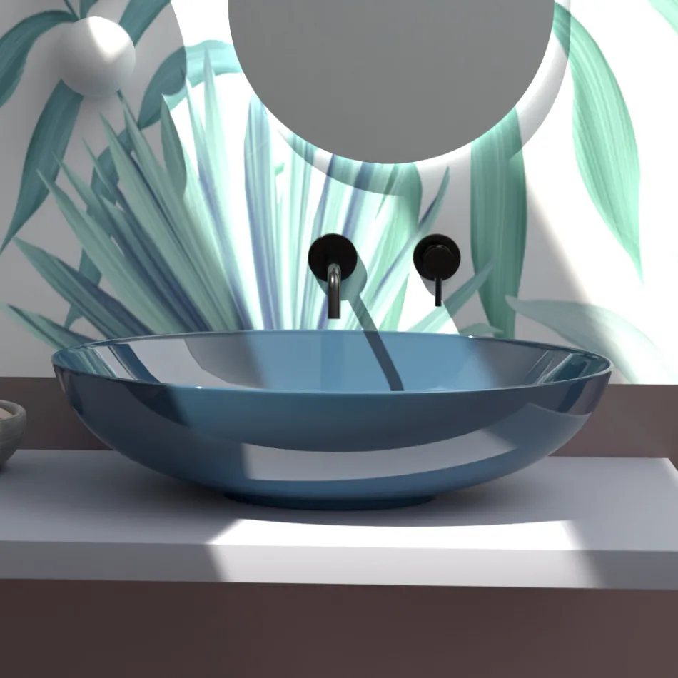 حوض غسيل من السيراميك اللامع أو غير اللامع مصنوع في إيطاليا - فيري Viadurini