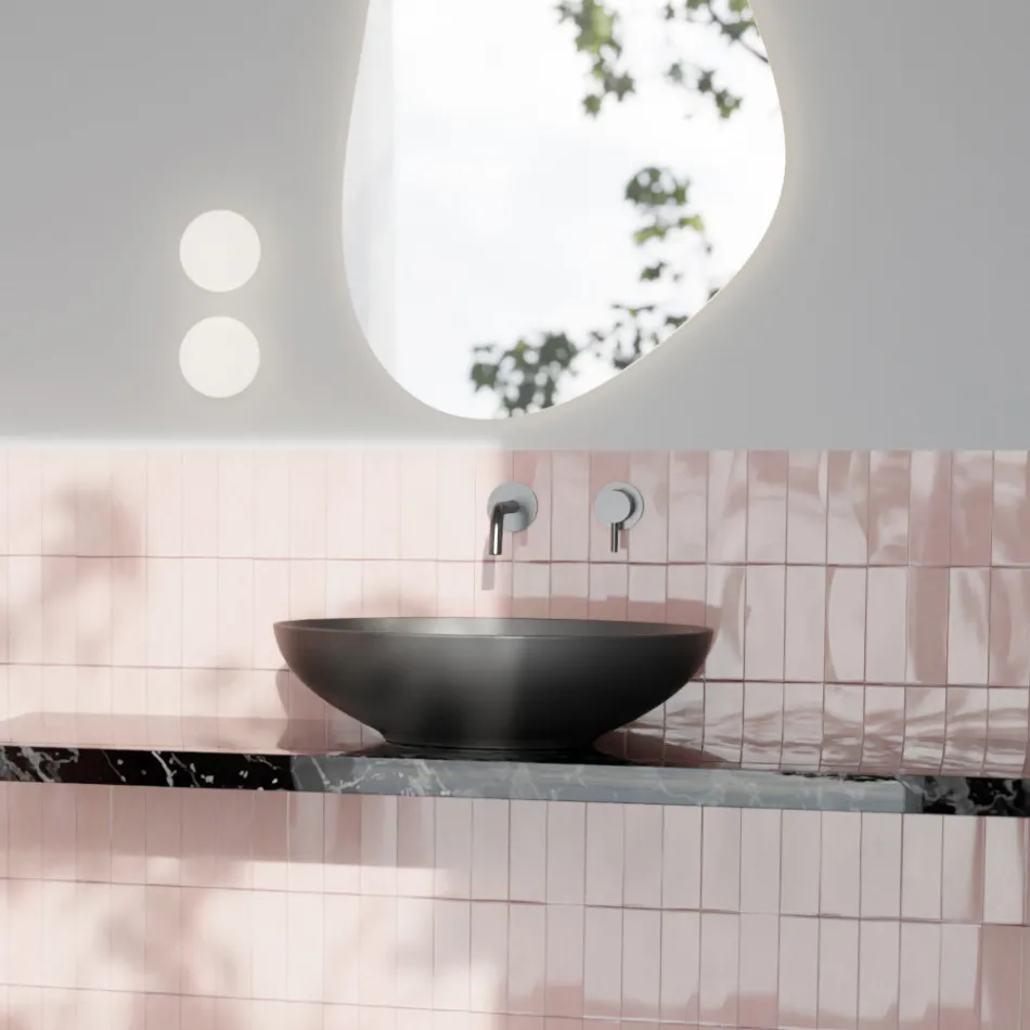 حوض غسيل سطح العمل من السيراميك اللامع أو غير اللامع صنع في إيطاليا - فيري Viadurini