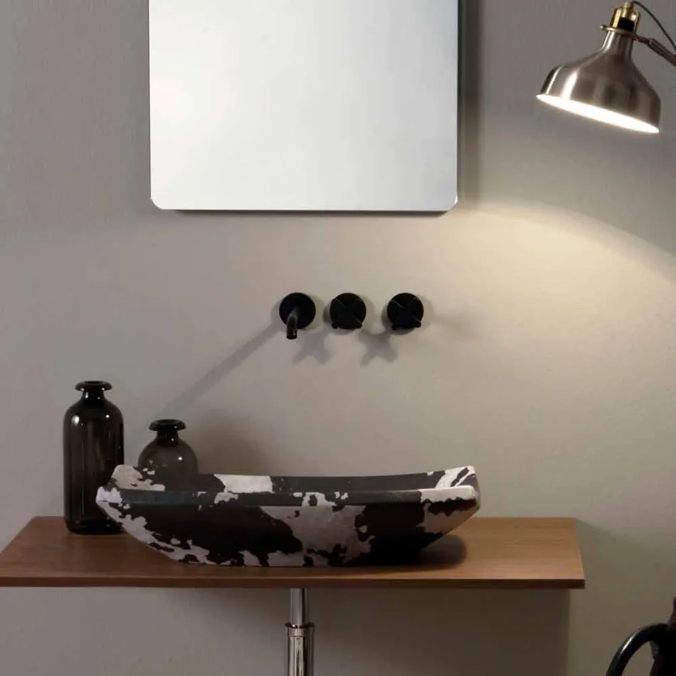 حوض غسيل من السيراميك المنقط بتصميم إيطالي الصنع من لورا Viadurini