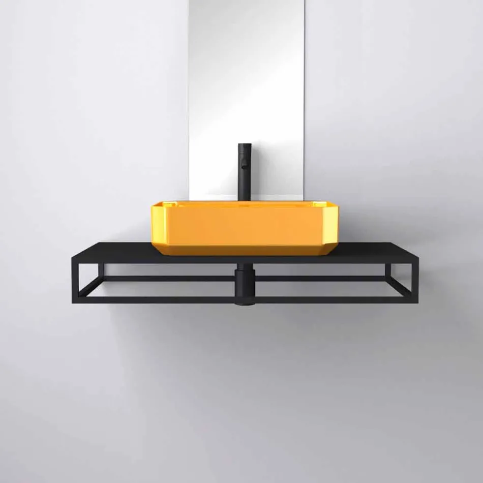 حوض غسيل سيراميكي حديث مصنوع في إيطاليا، زوليمو Viadurini