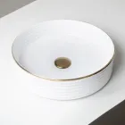 حوض مطبخ من الخزف الحجري مع حافة مطلية بالمينا - اهتزاز Viadurini