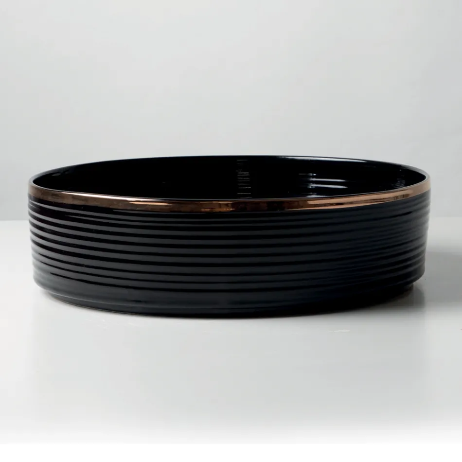 حوض مطبخ من الخزف الحجري مع حافة مطلية بالمينا - اهتزاز Viadurini