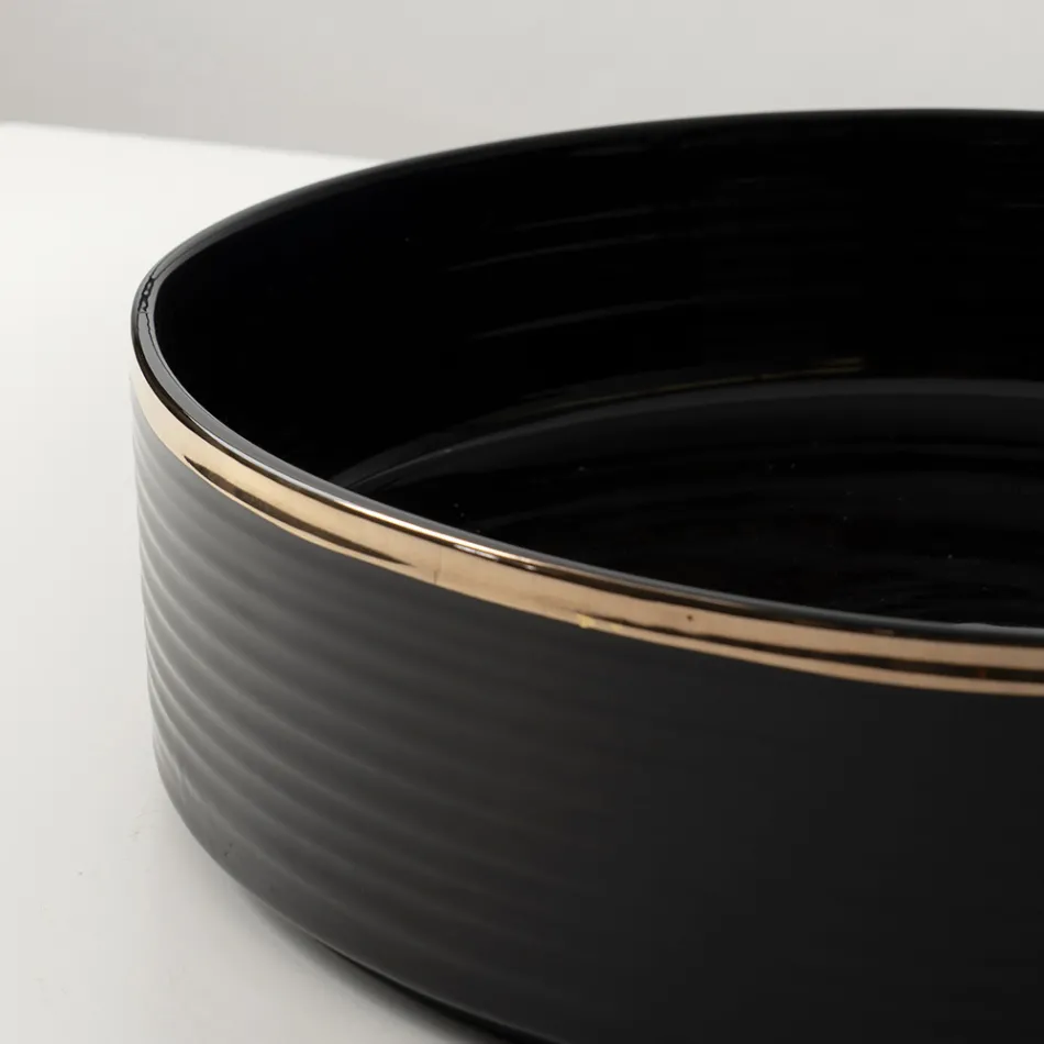 حوض مطبخ من الخزف الحجري مع حافة مطلية بالمينا - اهتزاز Viadurini