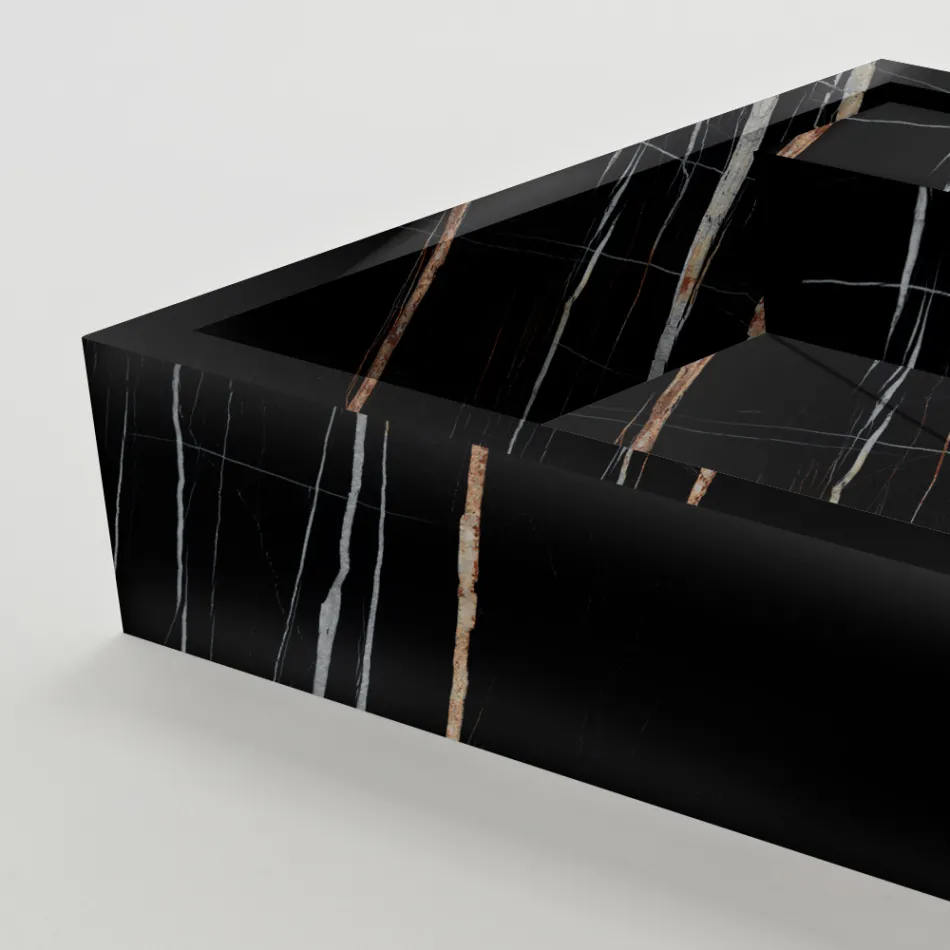 حوض مطبخ من الخزف الحجري ذي مظهر الرخام، صنع في إيطاليا - سيرفيا Viadurini