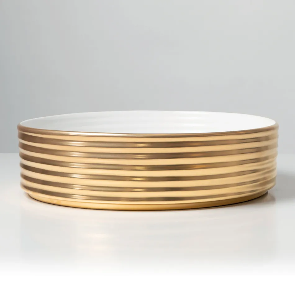 حوض غسيل يُوضع على سطح الطاولة، مصنوع من الخزف الحجري المتموج، صنع في إيطاليا - فيبرازيوني Viadurini