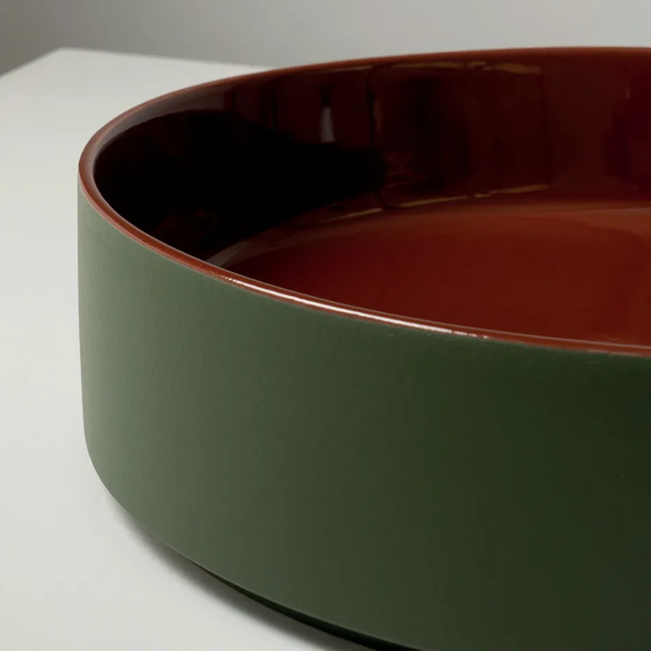 حوض غسيل من الخزف الحجري المصنوع يدويًا من هالو، صنع في إيطاليا Viadurini