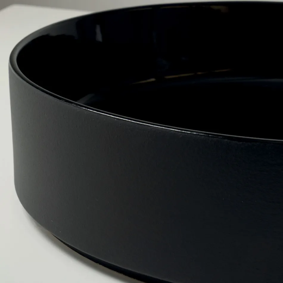 حوض غسيل من الخزف الحجري المصنوع يدويًا من هالو، صنع في إيطاليا Viadurini