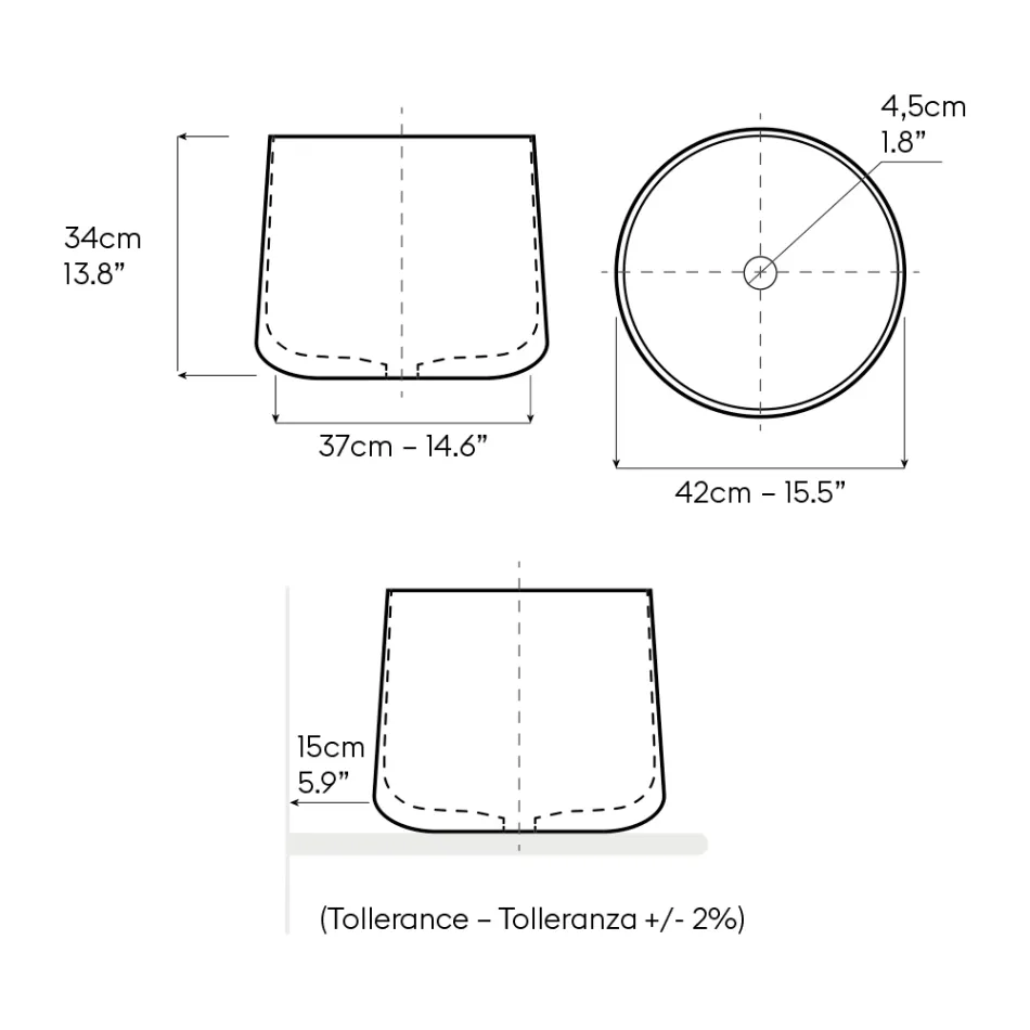 حوض غسيل من البورسلين المصقول يدويًا - نوماد Viadurini