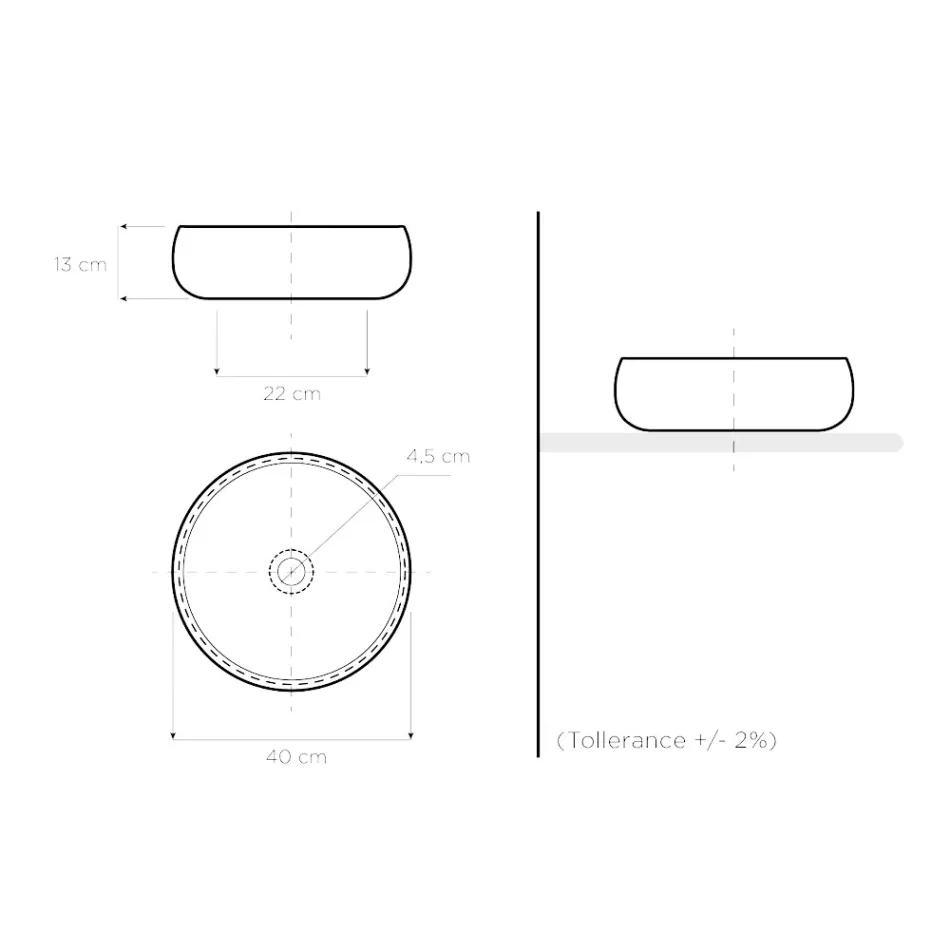 حوض غسيل من طين راكو بلمسة نهائية بلاتينية، صنع في إيطاليا - ريبانو Viadurini