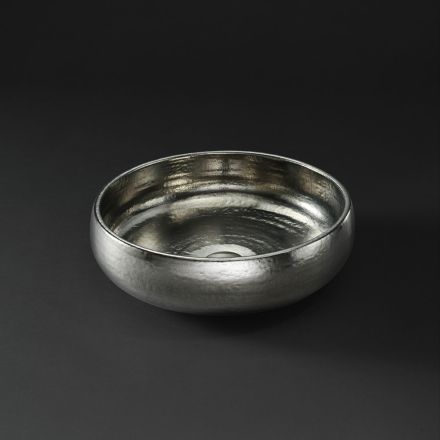 حوض غسيل من طين راكو بلمسة نهائية بلاتينية، صنع في إيطاليا - ريبانو Viadurini