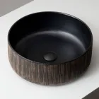 حوض غسيل منضدي من الطين الأحمر الطبيعي المصقول يدويًا من Balance Viadurini