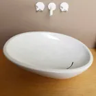 حوض غسيل سيراميك بتصميم مائل مصنوع في إيطاليا لامع Viadurini