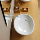 حوض غسيل سيراميك بتصميم مائل مصنوع في إيطاليا لامع Viadurini