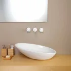 حوض غسيل سيراميك بتصميم مائل مصنوع في إيطاليا لامع Viadurini