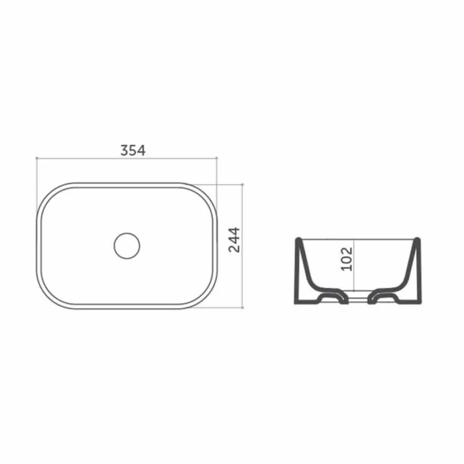 حوض غسيل سيراميكي من Leivi مصنوع في إيطاليا بطول 35 سم Viadurini