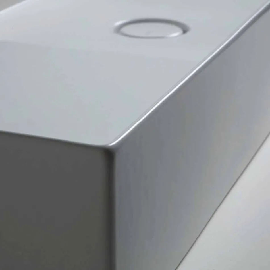 حوض غسيل حديث من السيراميك الأبيض أو الملون، مقاس 85×37 سم Viadurini