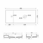 حوض غسيل حديث من السيراميك الأبيض أو الملون، مقاس 85×37 سم Viadurini