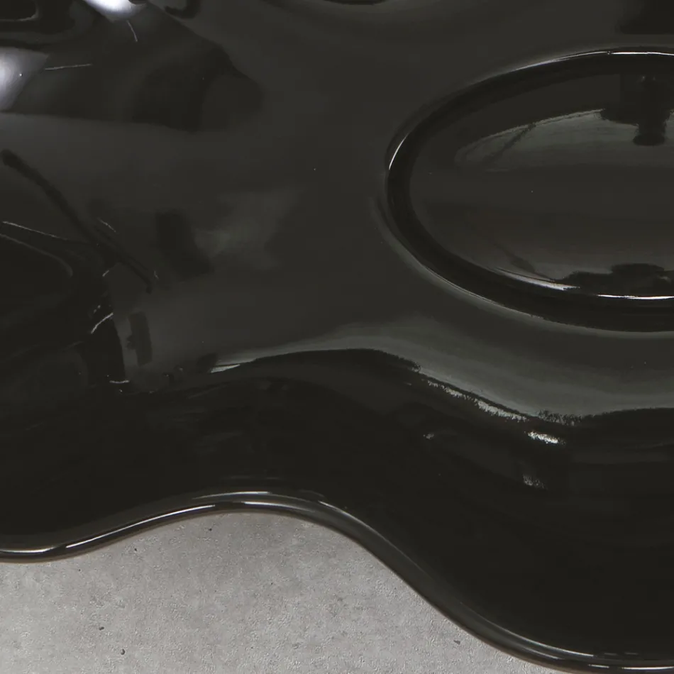 حوض غسيل عصري من السيراميك اللامع، صنع في إيطاليا - كيوب Viadurini