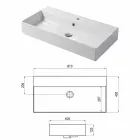حوض غسيل مصمم على سطح الطاولة أو الحائط من السيراميك الملون Leivi Viadurini