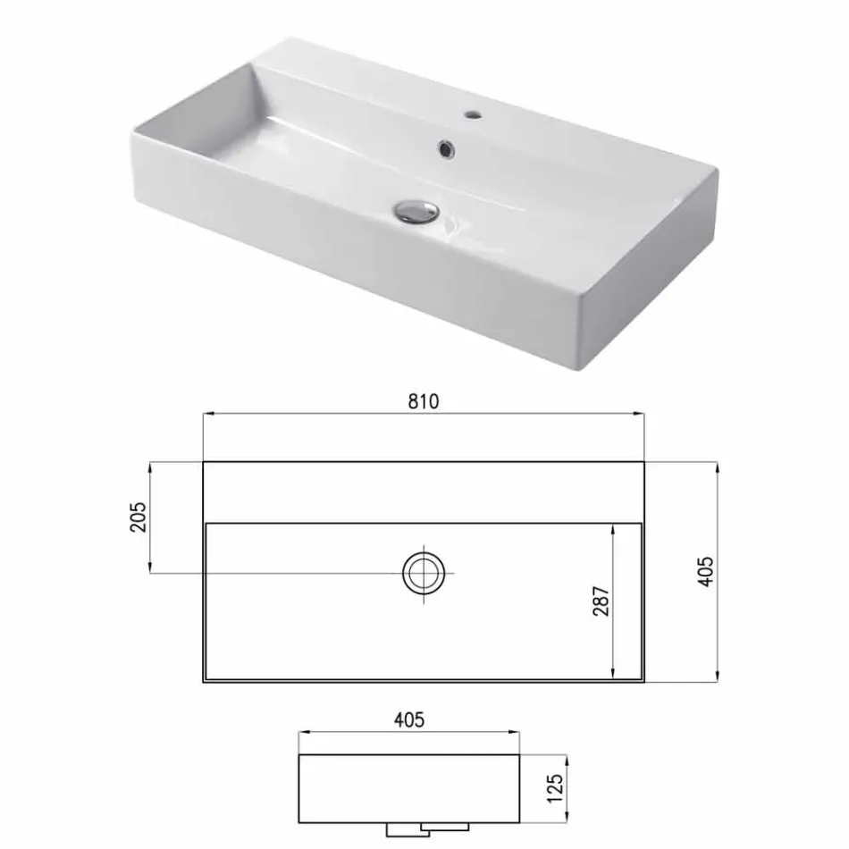 حوض غسيل مصمم على سطح الطاولة أو الحائط من السيراميك الملون Leivi Viadurini