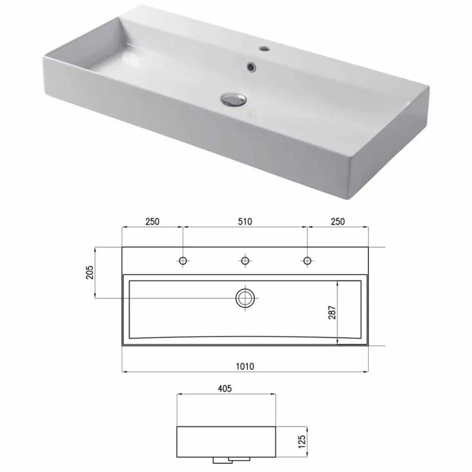 حوض غسيل مصمم على سطح الطاولة أو الحائط من السيراميك الملون Leivi Viadurini