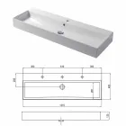 حوض غسيل مصمم على سطح الطاولة أو الحائط من السيراميك الملون من Leivi Viadurini