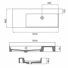 حوض غسيل يمين بفتحة واحدة مثبت على سطح الطاولة أو الحائط من سيراميك ليفي Viadurini