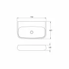 حوض غسيل سيراميك مثبت على سطح العمل أو الحائط، مقاس 75 سم، صنع في إيطاليا، جايس Viadurini