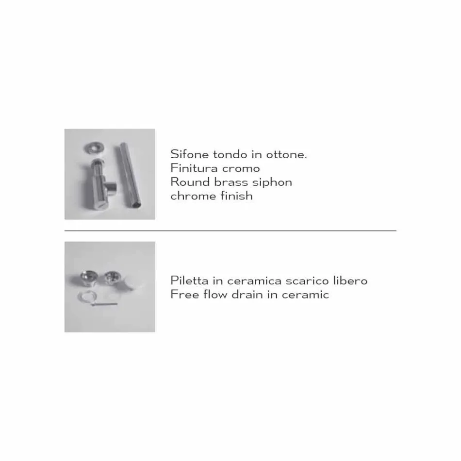 حوض غسيل مستطيل الشكل من السيراميك مصنوع في إيطاليا - Act Viadurini