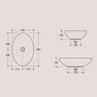 حوض غسيل بيضاوي الشكل من السيراميك اللامع، صنع في إيطاليا - فيري Viadurini