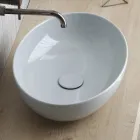 حوض غسيل بيضاوي الشكل من السيراميك اللامع، صنع في إيطاليا - فيري Viadurini