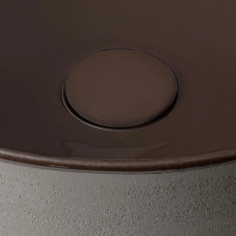 حوض غسيل يُوضع على سطح الطاولة، مصنوع من الطين الطبيعي، بتشطيبات متنوعة - بالانس Viadurini