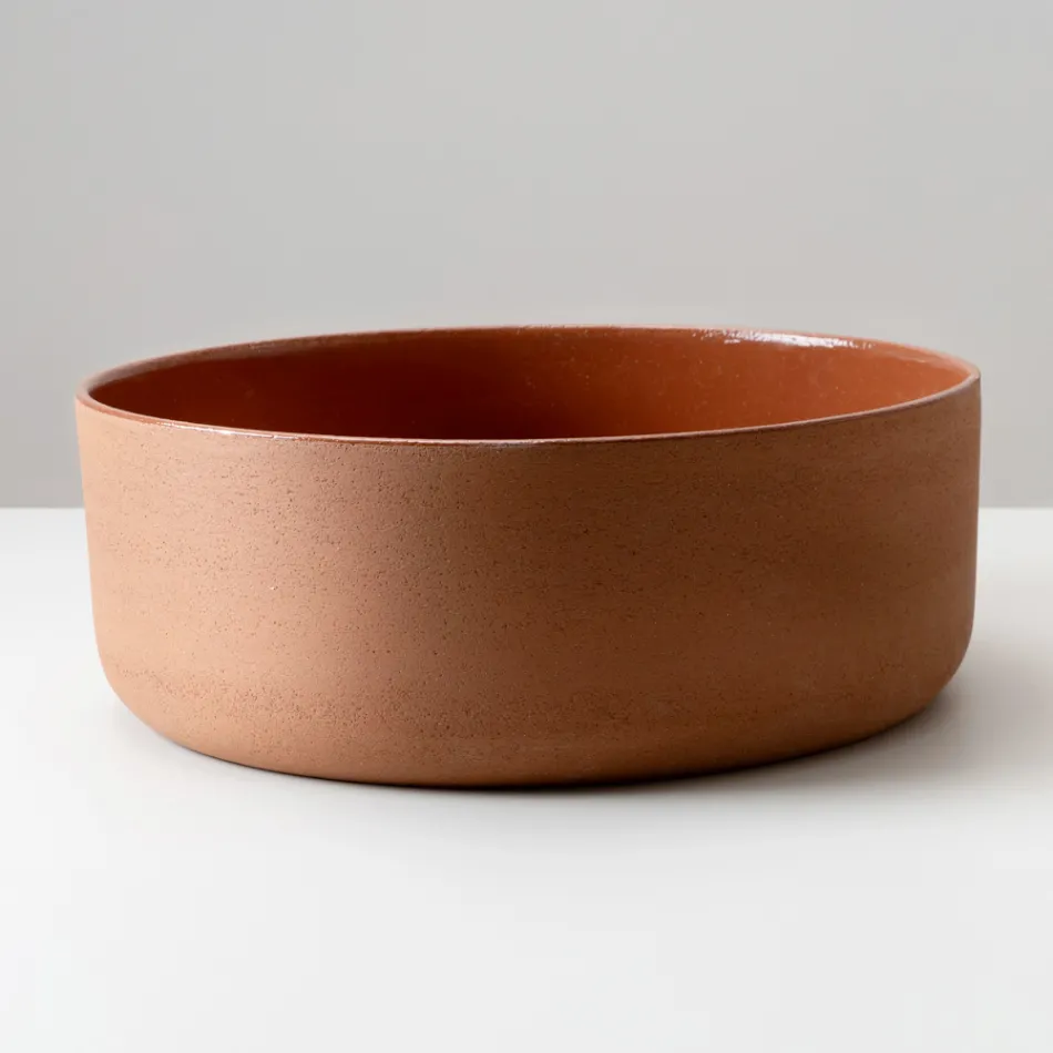 حوض غسيل يُوضع على سطح الطاولة، مصنوع من الطين الطبيعي، بتشطيبات متنوعة - بالانس Viadurini