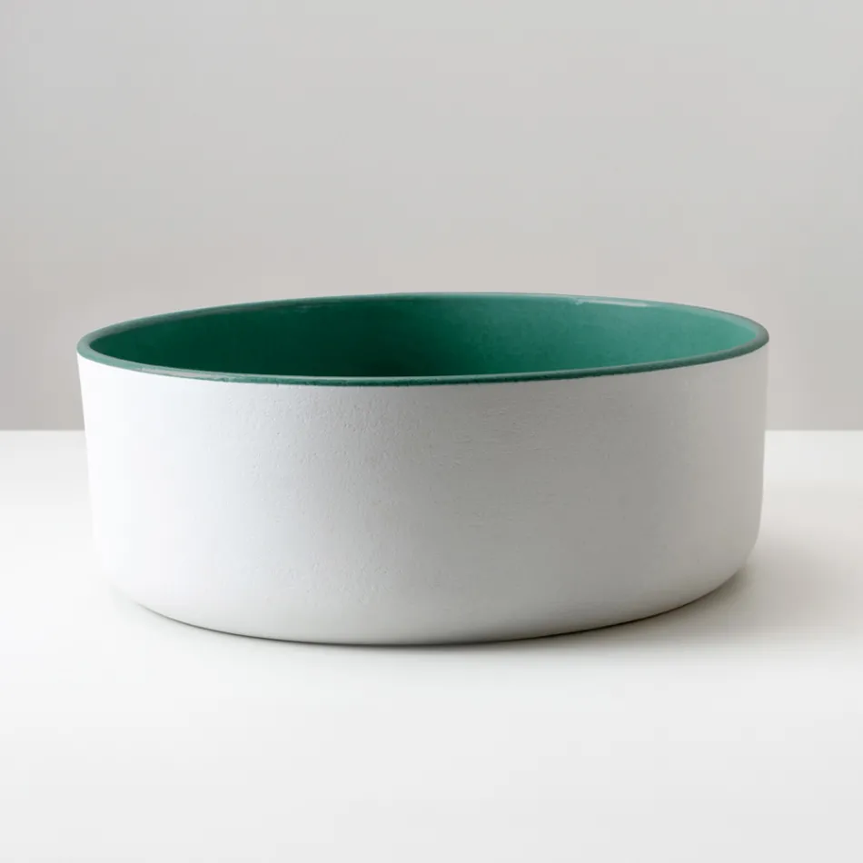 حوض غسيل يُوضع على سطح الطاولة، مصنوع من الطين الطبيعي، بتشطيبات متنوعة - بالانس Viadurini