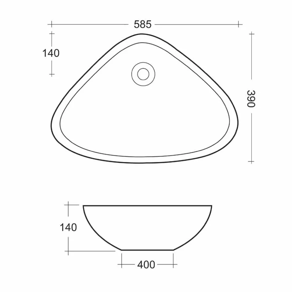 حوض غسيل مُصمم بشكل مميز، مصنوع من السيراميك الأبيض، صنع في إيطاليا - هامبورغ Viadurini