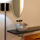 حوض غسيل دائري من السيراميك من كايمان، صنع في إيطاليا، تصميم إليسا Viadurini