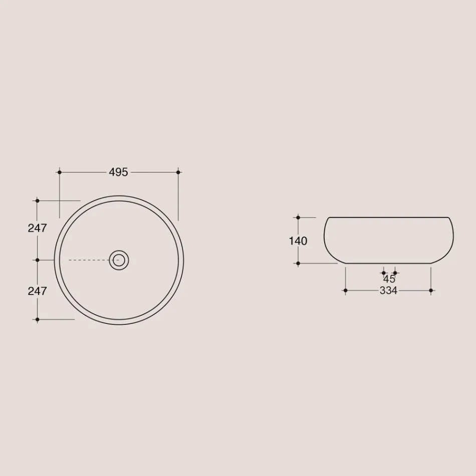 حوض غسيل دائري من السيراميك اللامع، صنع في إيطاليا - كانديتو Viadurini