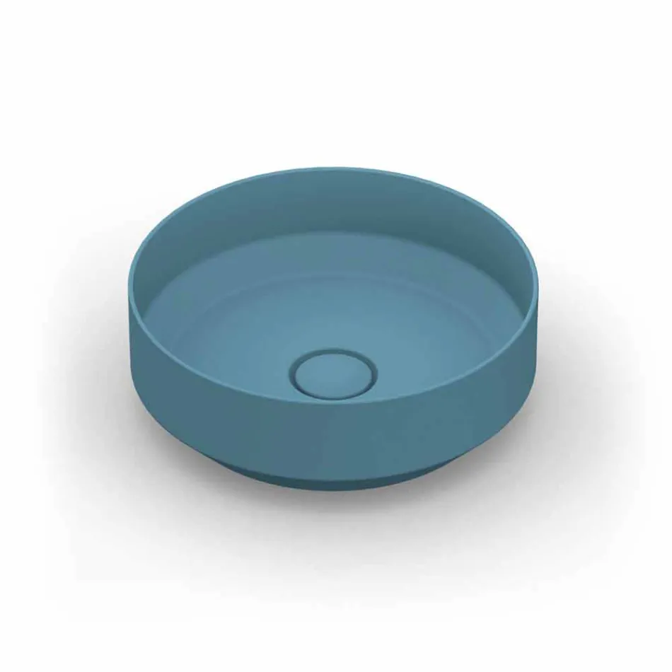 حوض غسيل دائري حديث من السيراميك مصنوع في إيطاليا، يوئيل Viadurini