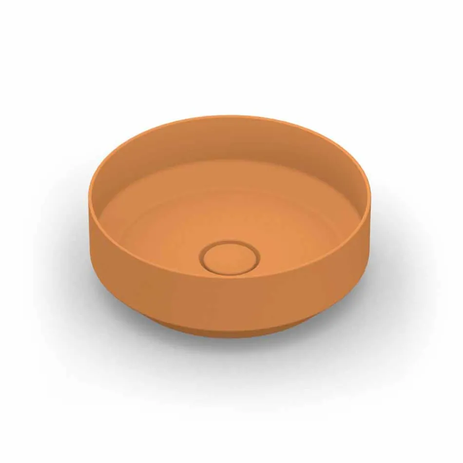 حوض غسيل دائري حديث من السيراميك مصنوع في إيطاليا، يوئيل Viadurini
