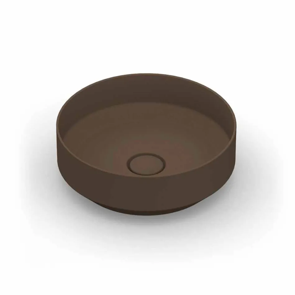 حوض غسيل دائري حديث من السيراميك مصنوع في إيطاليا، يوئيل Viadurini