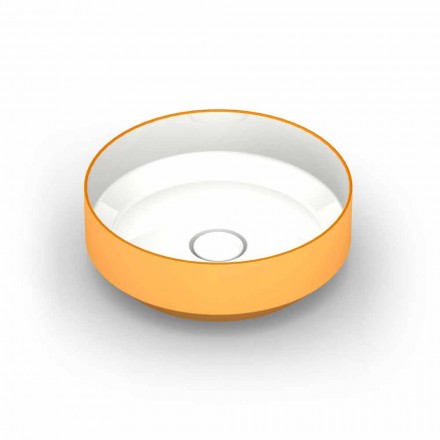 حوض غسيل دائري حديث من السيراميك مصنوع في إيطاليا، يوئيل Viadurini