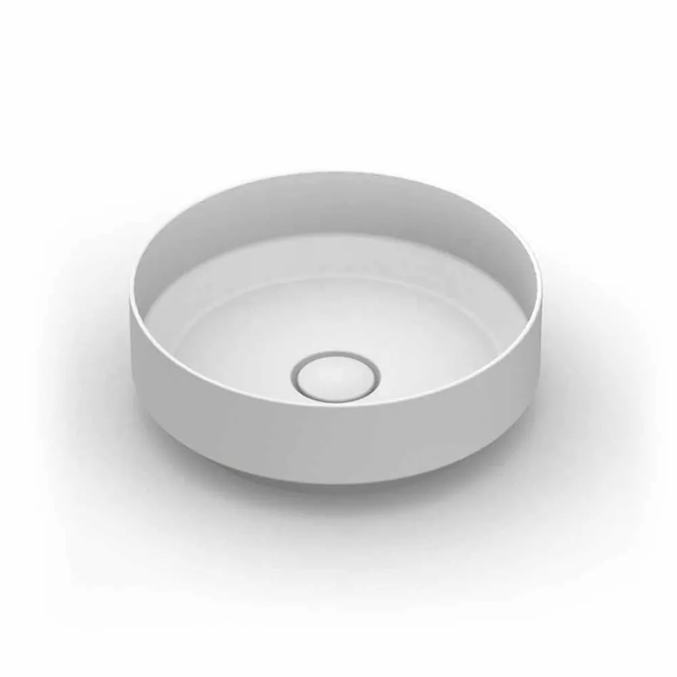حوض غسيل دائري حديث من السيراميك مصنوع في إيطاليا، يوئيل Viadurini