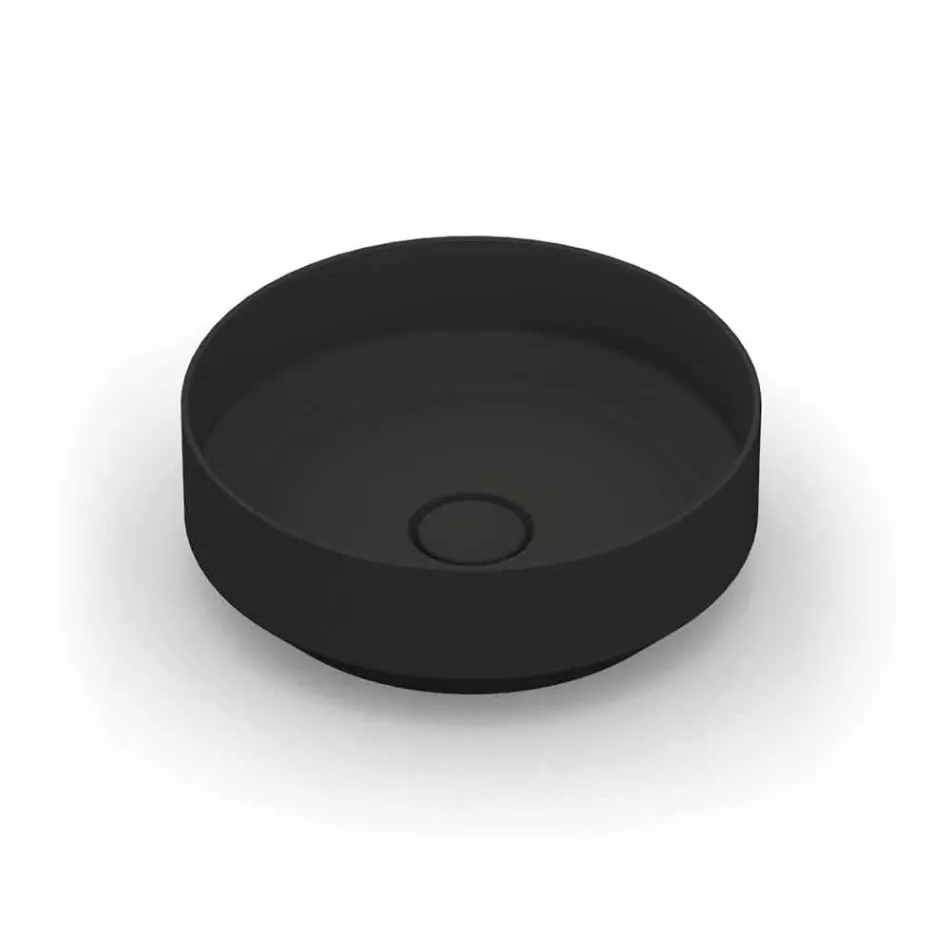 حوض غسيل دائري حديث من السيراميك مصنوع في إيطاليا، يوئيل Viadurini