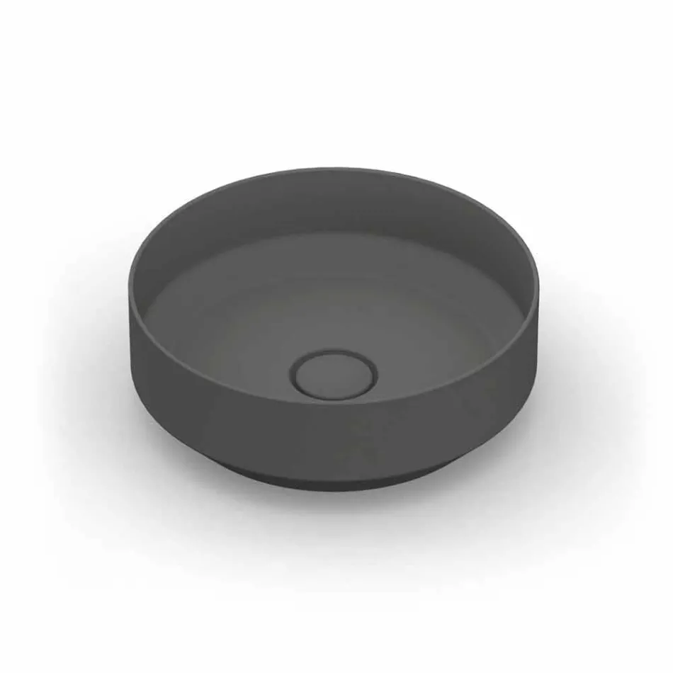 حوض غسيل دائري حديث من السيراميك مصنوع في إيطاليا، يوئيل Viadurini